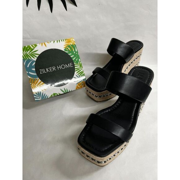 INC International Concepts Women's Nylana Chain Espadrille Sandals - Black 6M - Picture 1 of 7